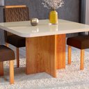 Ver imagem 1 de Mesa de Jantar Tampo Mdf e Vidro 1,0m X 1,0m Naturalle Roma Bom Pastor