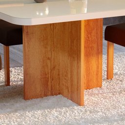 Mesa de Jantar Tampo Mdf e Vidro 1,0m X 1,0m Naturalle Roma Bom Pastor - 5