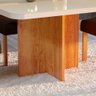 Mesa de Jantar Tampo Mdf e Vidro 1,0m X 1,0m Naturalle Roma Bom Pastor - 5