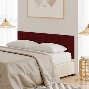 Cabeceira Modulada Estofada Adesiva 1 Módulo em Tiras 20x60cm Bordô