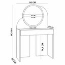 Ver imagem 6 de Penteadeira Camarim com Espelho Redondo 1 Gaveta 90cm Make B02 Branco Naturalle - Lyam Decor