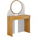 Ver imagem 7 de Penteadeira Camarim com Espelho Redondo 1 Gaveta 90cm Make B02 Branco Naturalle - Lyam Decor
