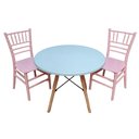Ver imagem 3 de Kit Mesa Infantil Eames Branca 60cm + 2 Cadeiras Tiffany Infantil Rosa