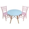Kit Mesa Infantil Eames Branca 60cm + 2 Cadeiras Tiffany Infantil Rosa - 3