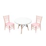 Kit Mesa Infantil Eames Branca 60cm + 2 Cadeiras Tiffany Infantil Rosa - 2