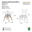 Ver mais imagens de Kit Mesa Infantil Eames Branca 60cm + 2 Cadeiras Tiffany Infantil Rosa