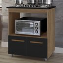 Ver imagem 4 de Balcão para Cooktop Elisa 2 Portas MDP 75cm Savana Preto com Espaço para Forno