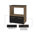 Ver imagem 2 de Balcão para Cooktop Elisa 2 Portas MDP 75cm Savana Preto com Espaço para Forno