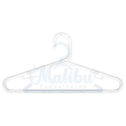 Cabide Adulto Transparente Modelo Tradicional 8 Mm 50 Unid.