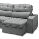 Ver imagem 4 de Sofá 4 Lugares Retrátil Reclinável Chaise Direito 288cm Solin F04 Veludo Cinza - Lyam Decor