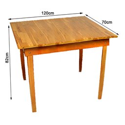 Conjunto de Mesa de Madeira Fixo Paulista 120x70 Natural com 4 Cadeiras Estofado Preto - 3