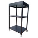 Ver imagem 1 de Carrinho Aparador Modelo Industrial 2 Prateleiras e 1 Bandeja de Ferro - Pintura em Preto Eletrostát