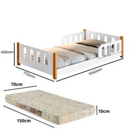 Cama Montessoriana Inf com Grade Camila Br com Colchão - 3 Cama Montessoriana Inf com Grade Camila Br com Colchão - 3