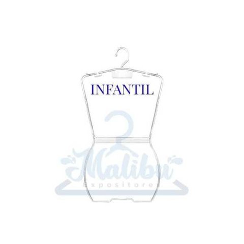 100 Cabide Corpinho Silhueta Infantil Acrílico Transparente