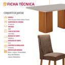Ver imagem 2 de Mesa de Jantar Eloise 180cm Tampo MDF Vidro Canto Copo com 6 Cadeiras Yasmin