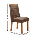 Ver imagem 3 de Mesa de Jantar Eloise 180cm Tampo MDF Vidro Canto Copo com 6 Cadeiras Yasmin
