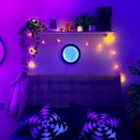 Ver imagem 4 de Luminária Lua Cheia Abajur Parede Moldura Preto 28cm