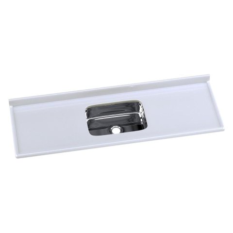 Pia de Cozinha Mármore Sintético 160x55cm com Cuba Aço Inox Multimóveis CR20475 