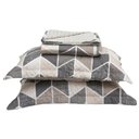 Ver imagem 1 de Kit Colcha Queen Bouti Cobre Leito Estampado 3 Peças Cor:Zig Zag