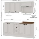 Ver imagem 3 de Cozinha Completa Modulada 5 Peças sem Tampo Frente em MDF Modelo Americano Frisado Branca