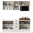 Ver imagem 6 de Cozinha Completa Modulada 5 Peças sem Tampo Frente em MDF Modelo Americano Frisado Branca