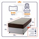 Ver imagem 2 de Conjunto Box Baú Solteiro Atlanta Branco 88x188x69 Espuma D45