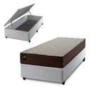 Ver imagem 1 de Conjunto Box Baú Solteiro Atlanta Branco 88x188x69 Espuma D45