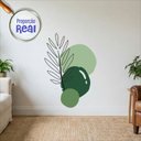 Ver imagem 2 de Adesivo Floral Boho Verde Estilo Nórdico 100x69 Minimalista Mod.02