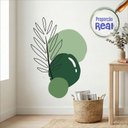 Ver imagem 3 de Adesivo Floral Boho Verde Estilo Nórdico 100x69 Minimalista Mod.02