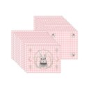 Ver imagem 1 de Kit Jogo Americano + Guardanapo Páscoa Rosa Xadrez - 12 Peças