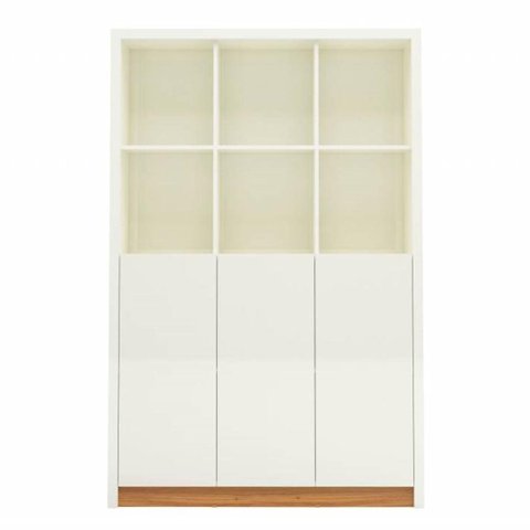 Armario de Escritorio Aracatu 12 Nichos Cor Off White com Freijo 1,20 Mt (larg) - 60615