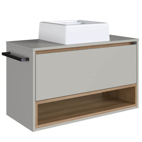 Gabinete de Banheiro com Cuba 01 Pt 80cm Mel Arenas Proddy