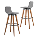 Ver imagem 1 de Kit 2 Banquetas Altas Modernas Línea Unidecor Preto e Cinza