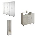 Ver imagem 2 de Quarto de Casal com Sapateira, Cômoda e Guarda-Roupa 6 Portas Ploc Espresso Móveis