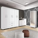 Ver imagem 1 de Quarto de Casal com Sapateira, Cômoda e Guarda-Roupa 6 Portas Ploc Espresso Móveis