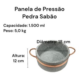 Panela de Pressão Pedra Sabão 1500 Ml - 2