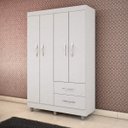 Ver imagem 3 de Quarto de Solteiro com Sapateira, Cômoda e Guarda-Roupa 4 Portas Dina Espresso Móveis