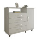 Ver imagem 4 de Quarto de Solteiro com Sapateira, Cômoda e Guarda-Roupa 4 Portas Dina Espresso Móveis