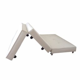 Puff Cama Dobrável Casal Due Decor Puff Cama Casal Suede Bege - 3