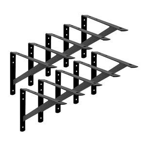 10x Suporte Mão Francesa Reforçada Preta 30cm