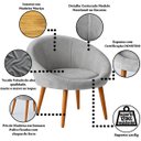 Ver imagem 3 de Kit 2 Poltronas Decorativa para Sala de Espera Recepção Resistente Escritório Tecido Veludo Luxo