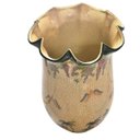 Ver imagem 4 de Vaso Decorativo Cerâmica Craquelada Pintado À Mão Macacos Borda Ondulada 38cm Columbus Gold