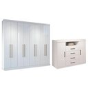 Ver imagem 1 de Guarda Roupa Master 8.4 + Cômoda Master 2.4 Branco - Santos Andirá