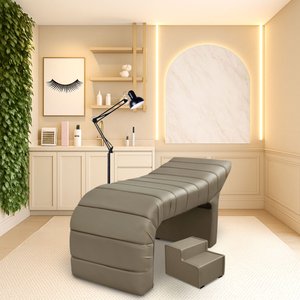 Maca Estofada Luxo para Estética, Spa, Cílios, Sobrancelhas Courino Fendi Bz Home Decor