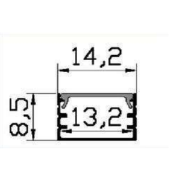 Perfil Led Sobrepor Slim 14,20 X 8,5 Barra 3m Astraled - Branco - 2