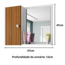 Ver imagem 5 de Armário Espelheira para Banheiro Modelo Genova Design Clean:ripado