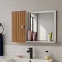 Ver imagem 1 de Armário Espelheira para Banheiro Modelo Genova Design Clean:ripado