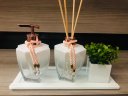 Ver imagem 1 de Kit Jogo Para Banheiro Porta Sabonete Rose Gold Branco Aroma Bandeja