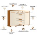 Ver mais imagens de Cômoda Sapateira Riviera A04 7 Gavetas MDF MDP com Puxador MDF Cinamomo Off White Lyam Decor