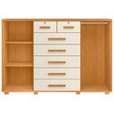 Ver imagem 2 de Cômoda Sapateira Riviera A04 7 Gavetas MDF MDP com Puxador MDF Cinamomo Off White Lyam Decor